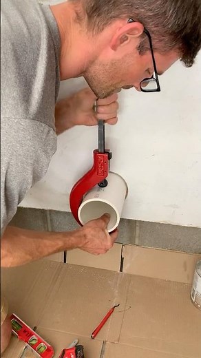 Cutting and Gluing PVC Pipe #radonmitigation #milwaukeetools #asmr