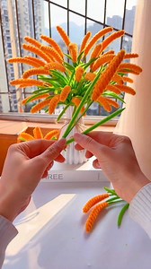 Create a stunning handmade orange flower arrangement that adds a fresh and aesthetic touch to your home. This simple DIY craft idea is perfect for room decor, tabletop styling, and creative gifting. Easy to make and visually soothing! ✨🌼 #Diy craft #Handmade flowers #Orange flower #Home styling | Crafty Videos