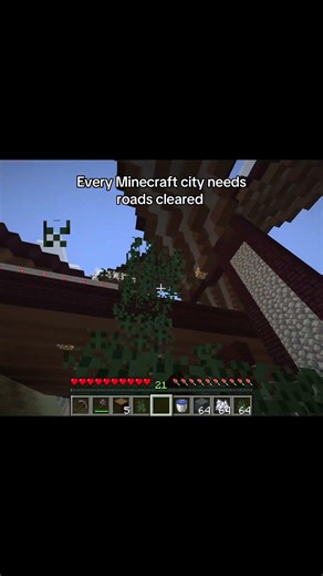 Fallen tree in Minecraft #minecraft #minecraftmemes