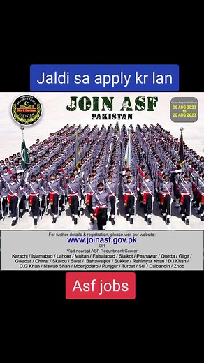 Join Airports Security Force - Registration Details at www.joinasf.gov.pk