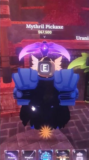 buying mithril pickaxe in the forge 😤😤😤😤