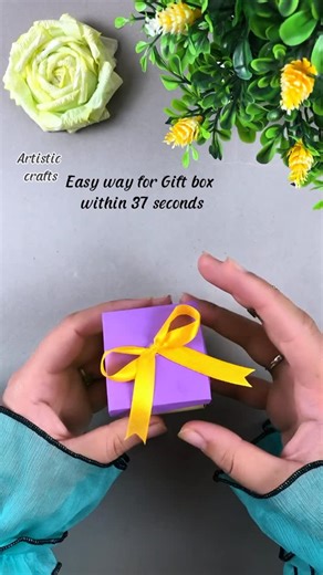Artistic crafts on Instagram: "Easy way to make a super cute gift 🎁 box within 37 seconds #foryou #foryoupage❤️❤️ #gift #giftbox #box"