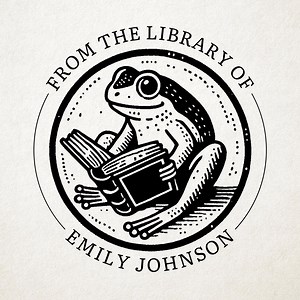 Frog Toad Custom Library Stamp Embosser Personalized Book Lover Gift for Reader Custom From the Library of Ex Libris Self-inking Stamp - Etsy