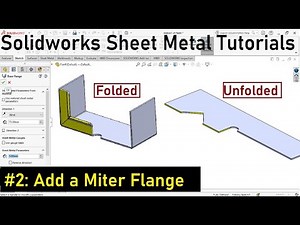 Solidworks sheet metal tutorials | Add Miter Flange