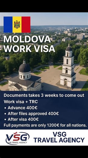🇲🇩👍👏😀🇲🇩🌍 VSG Travel Agency – Moldova Work Visa & Beyond🇲🇩😀👏👍🇲🇩 ✨ Do you want to work in Moldova and later apply for opportunities in the USA or European countries? This is your best chance — and we’re here to guide you step by step! At VSG Travel Agency, we specialize in making your travel and work dreams a reality. Moldova is not only an affordable destination, but it also provides a strong pathway to other countries. ✅ Why Choose VSG Travel Agency? Professional visa guidance wit