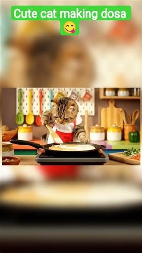 Cute Cat Making Dosa Like a Pro 🐱🔥 | Funny Cooking Animation #viralvideo