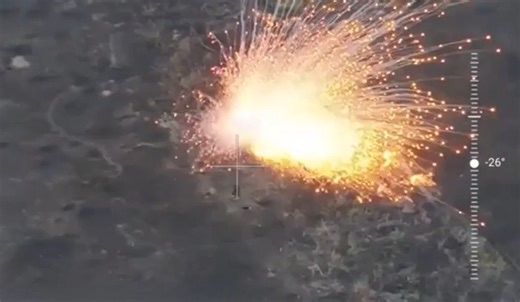 White Phosphorus Attack on Ukrainian Positions