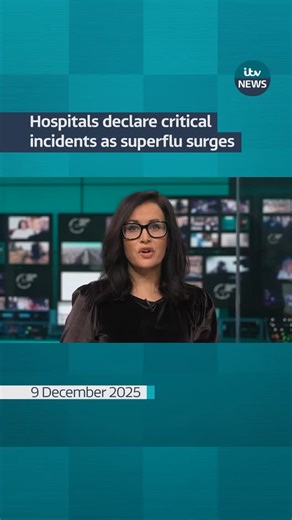 More hospitals have declared critical incidents as they battle against rising flu cases which has risen by 63% #itvnews | ITV News