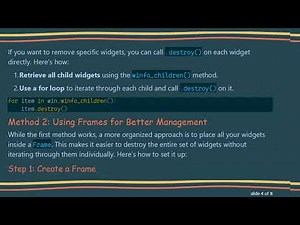 How to Delete Widgets and Add New Ones in Tkinter