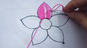 Hand Embroidery Flower Design - Elegant Flower Embroidery Tutorial - Flower Embroidery for Beginners Video Link: https://youtu.be/5-rO5ph_oUk | Crafts & Embroidery