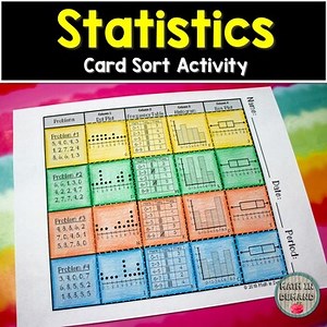 Statistics Card Sort Activity (Dot Plot, Frequency Table, Histogram, & Box Plot)