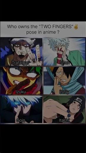 Who Owns the ICONIC Two Fingers Pose in Anime? 🤔🔥#shorts