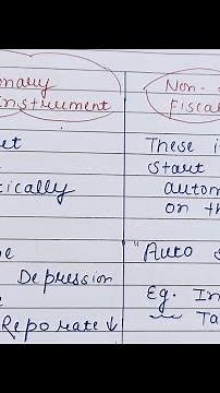 Discretionary and non discretionary fiscal instrument| Most easy explaination| Economics