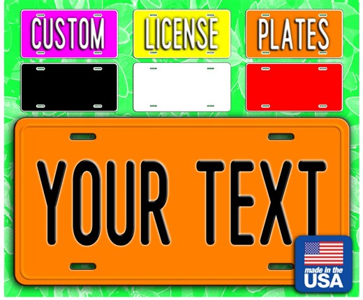 Custom License Plate, Personalized Aluminum Car Tag, 6x12 Inch - Etsy