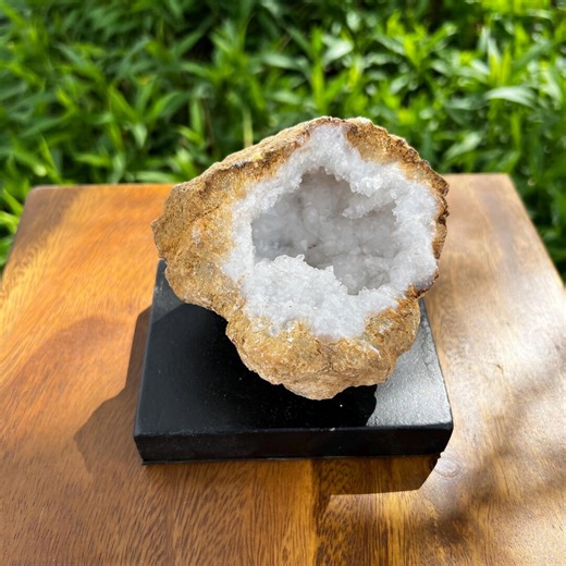 Large Natural Broken Moroccan Geode White | Clear Quartz Crystals 3.5” .80 Lbs With Stand - Etsy