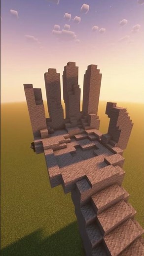 Minecraft Stone Hand Statue Nether Portal 🗿🖐️ #minecraft #minecraftbuilding #minecraftbuilds