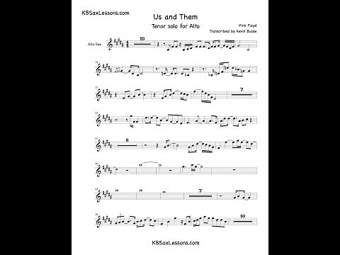 How to play Us and Them - Pink Floyd - Alto Sax
