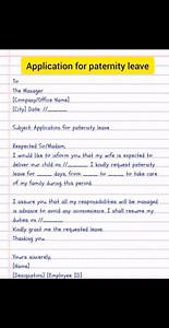 Paternity leave application... like,Follow & Share � #leaveapplication #paternityleave | E Shikhon School