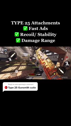 Reply to @sairo.gaming Best Attachments T25 #foryou #fy #fyp #foryoupage #codmph #codm #callofdutymobile #garenacallofdutymobile #codmattachments