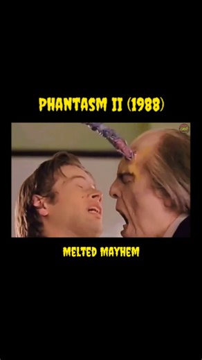 Grindhouse Ghoul on Instagram: "Phantasm II (1988) Drenched in embalming fluid, the Tall Man finally melts in Phantasm II—a grotesque, poetic reversal where the tools of death consume the undertaker himself. One of the most unforgettable endings in ’80s cult horror. #PhantasmII #TallMan #CultHorror #80sHorror #PracticalEffects"