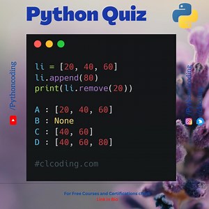 38 reactions · 16 comments | Python Quiz | Day 41 | What is the output of following code ? Complete Playlist : https://bit.ly/3GLnZPy | Python Coding | Facebook