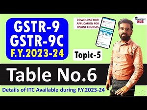 How to fill Table No.6 in GSTR-9 | Details of ITC Availed during FY 2023-24 | GSTR-9 Filing 2024