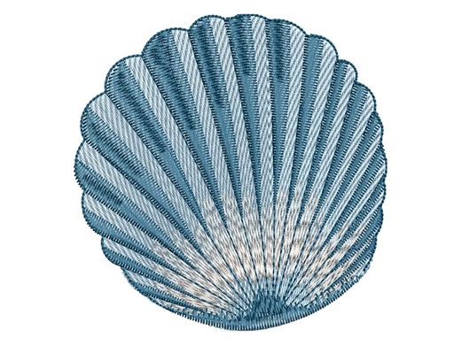 Scallop Shell Embroidery Design Coastal Decor (Digital Download)