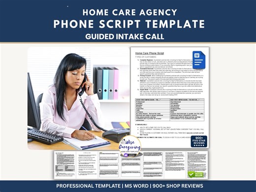 Call Script Home Care Intake Template: New Potential Client Phone Guide | MS Word | Printable - Etsy