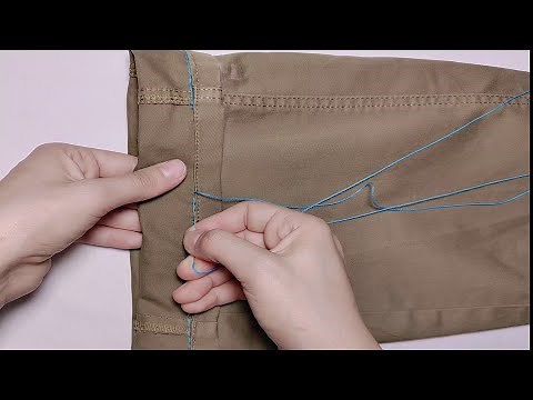 Learn how to shorten your pants while keeping the original hem