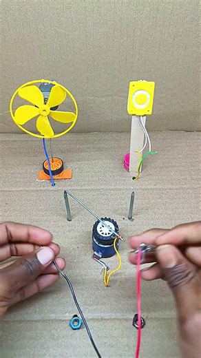 ⚡ Amazing DC Motor Switch Mechanism | Fan & LED DIY Science Project 😱
