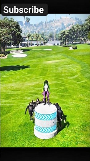 she hulk in attacked by monkey king#shorts #spiderman #gta5
