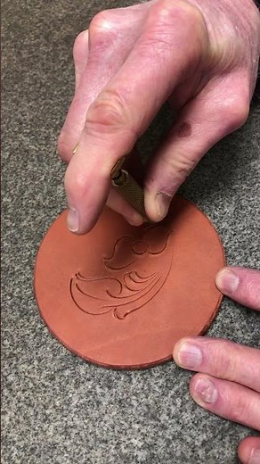 Quick Leather Carving Leaf and Flower - #leathercarving #leather #carving #shorts - How to Carve