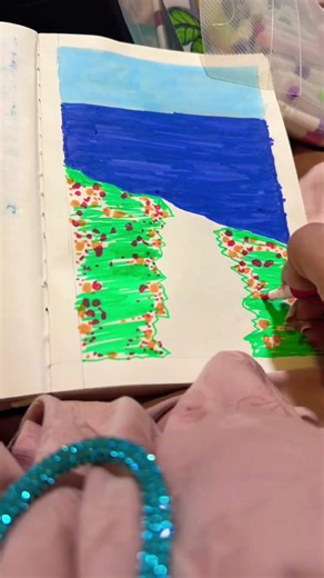 DOODLING NATURE USING ACRYLIC AND ALCOHOL MARKERS #mydoodleworld #art #fypシ゚viral