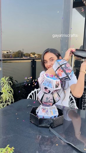 Gayatri chouhan on Instagram: "DIY Hexagon pop up Gift Box 🎉#papercraft #craft #art #birthdaygiftideas #handmadegift #giftideas #popup #surprisebox #surprisegiftbox #popupgiftbox #hexagon popup #gift"
