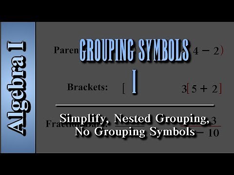 Algebra I: Grouping Symbols (Level 1 of 2) | Simplify, Nested Grouping, No Grouping Symbols