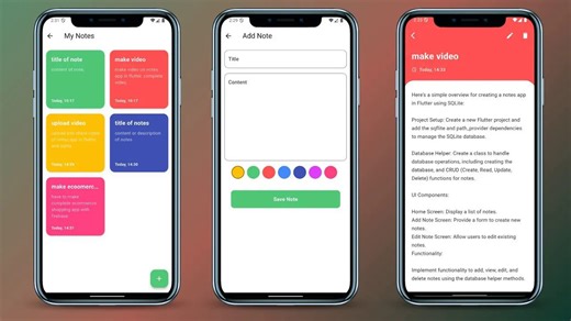 Flutter - 自己动手做笔记App！🤩 Flutter   SQLite 超简单！
