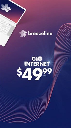 The reliability you need. The speed you want. Get lightning-fast GIG Internet for $49.99/mo. + $250 gift. | Breezeline | Facebook