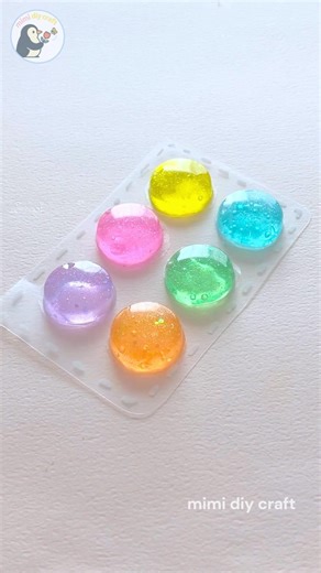 DIY cute 3D stickers slime craft💛🩵🩷💚💜🧡