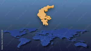 World Map Showing Greece Country in Detail Stock Video