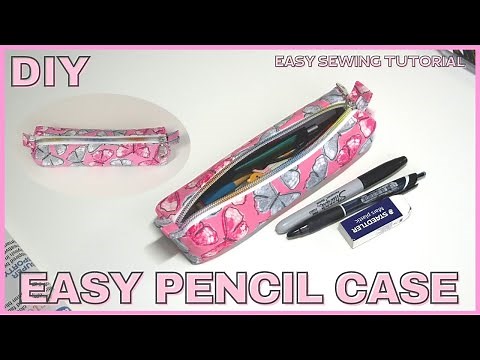 DIY Easy pencil case | Easy sewing tutorial for beginner | Sewing gift idea|Free pattern
