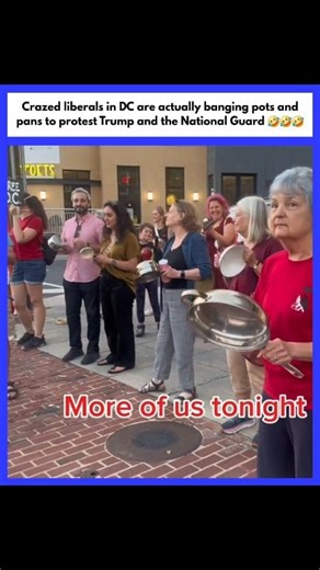 HOLY CRAP! I just made a video about this an hour ago but it's actually happening!!! These are liberals in #washingtondc protesting #Trump & the #NationalGuard crime crackdown by publicly banging on pots and pans like preschoolers 😂 | Damani Bryant Felder