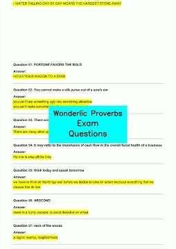 Wonderlic Proverbs Exam Questions video