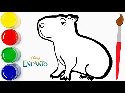 🟦 Drawings CHARMING Disney the Movie ✅ How to DRAW a Chigüiro - CARPINCHO - cat color