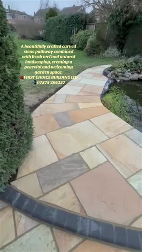 Stunning Curved Stone Pathway and Natural Landscaping
