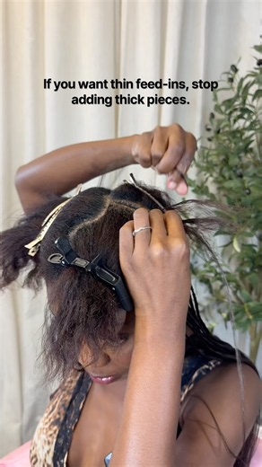 How to Keep Feed-In Braids Thin + Use Weft Hair for Braiding #feedinbraids #braids