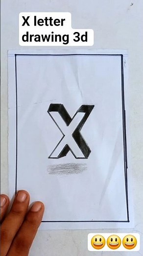 X Letter Drawing in 3D | Simple 3D Art Tutorial #Shorts