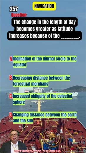 257 Day Length & Latitude (Celestial Sphere Obliquity) - MARINE NAUTICAL REVIEWER