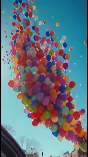 Helium Balloon Release on City Street 🎈🌈 | Dashcam Captures Stunning Moment