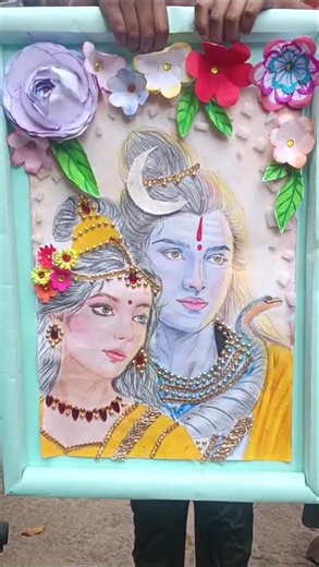 Shiv Parvati drawing #drawing #art #shortsvideo #subscribe