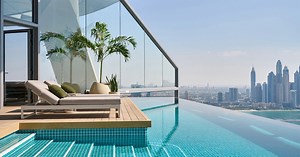 'aura skypool' by kokaistudios in dubai is the world's highest 360° infinity pool